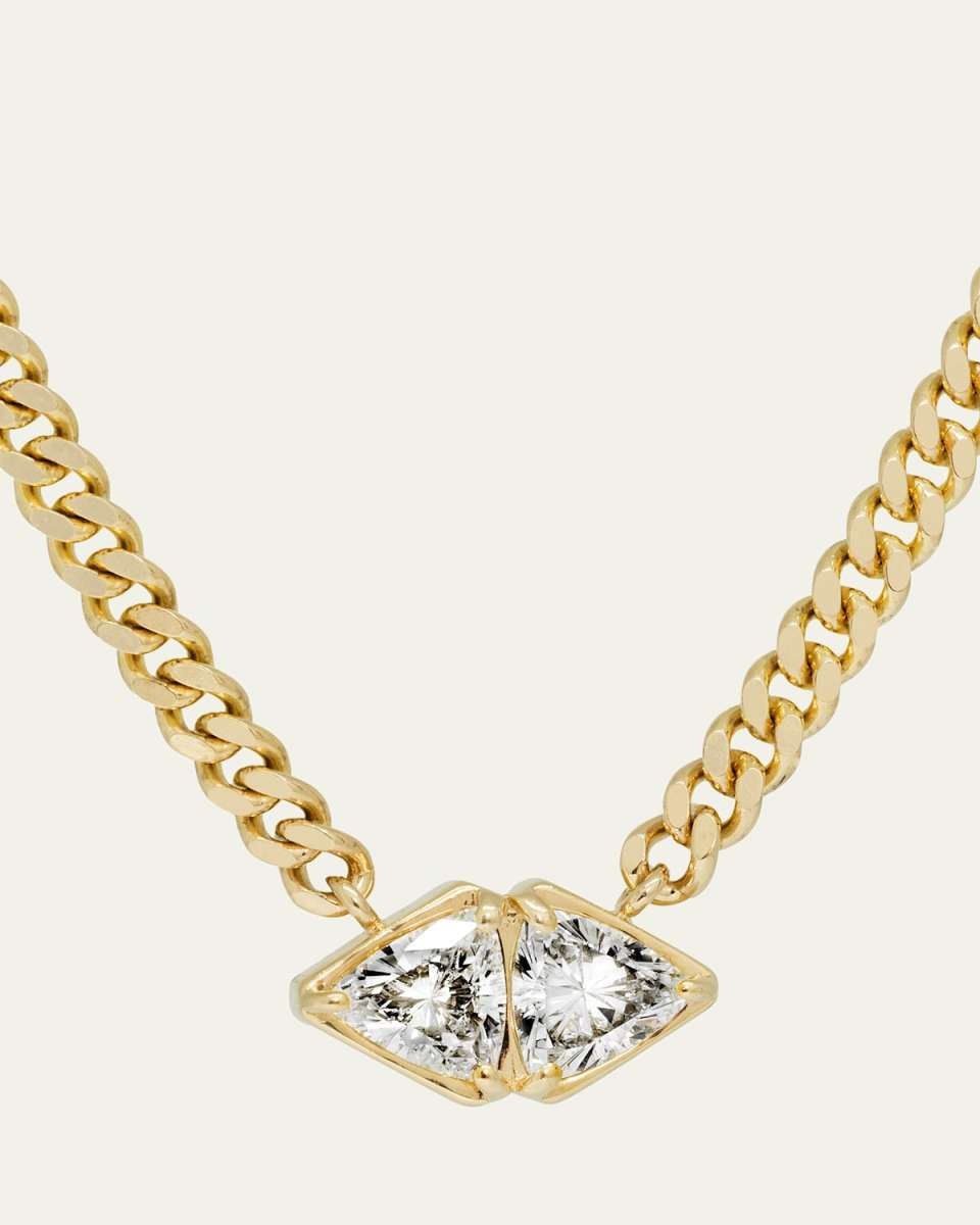Trillion Talismans Mega East-West Diamond Pendant Necklace